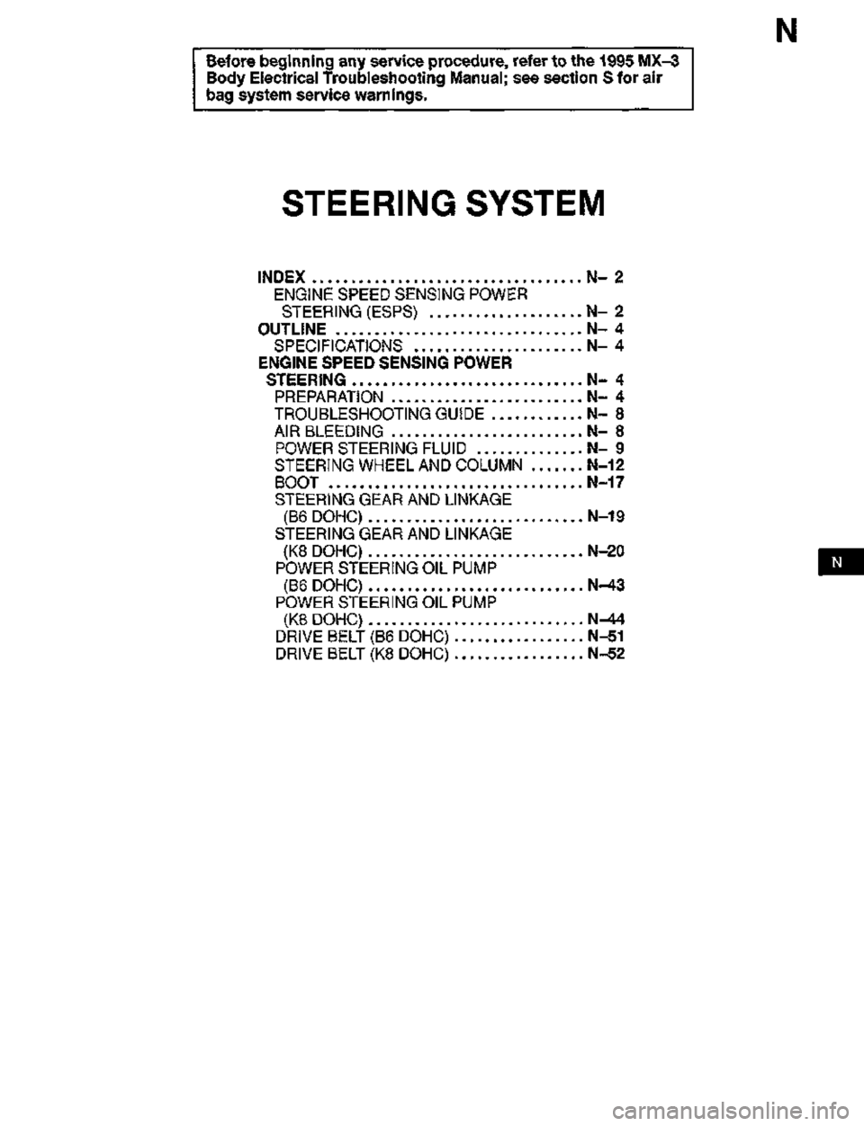 MAZDA MX-3 1995  Workshop Manual 