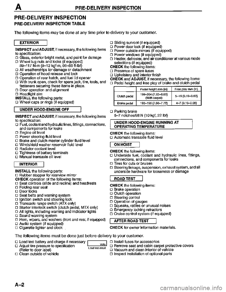 MAZDA MX-3 1995  Workshop Manual 