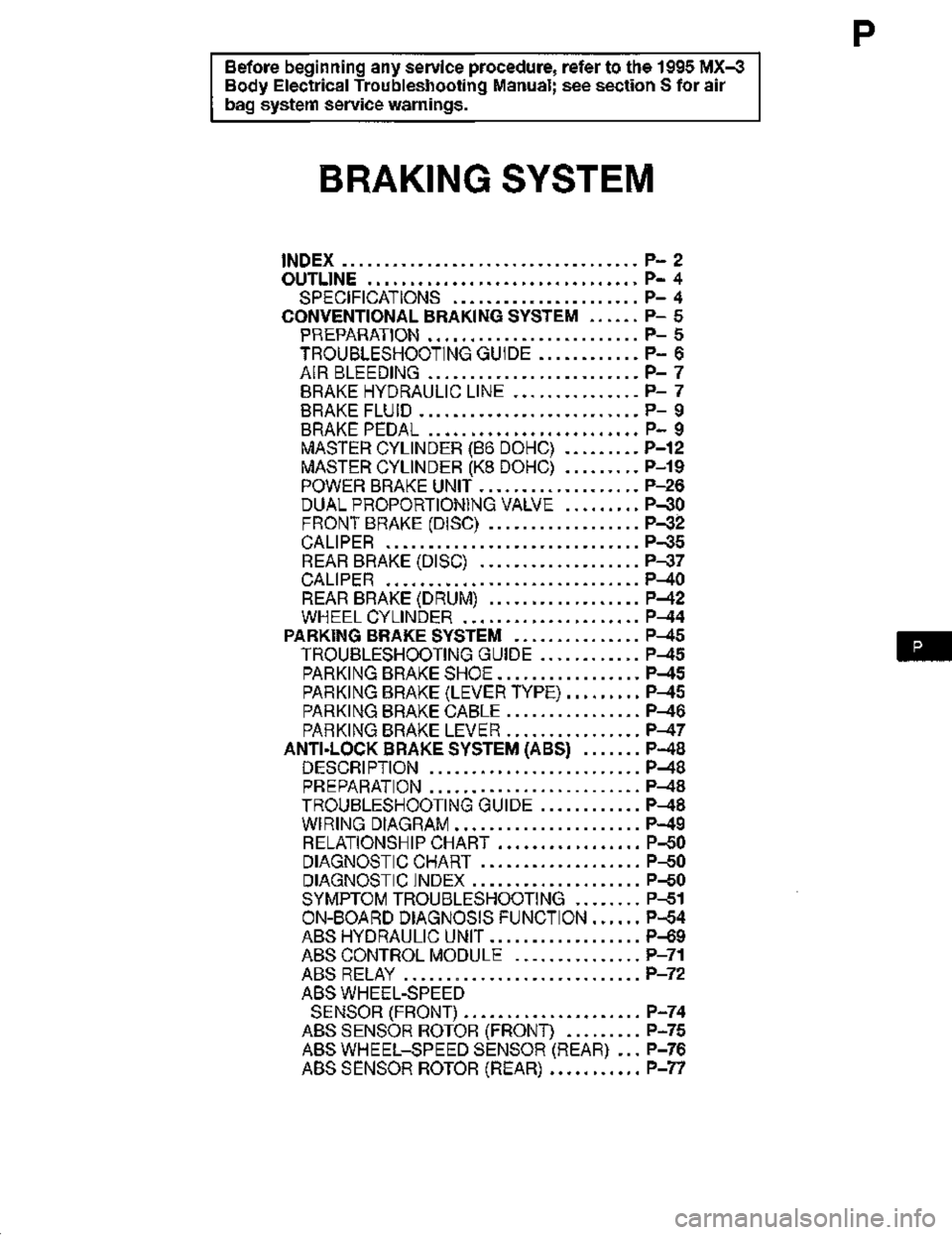 MAZDA MX-3 1995  Workshop Manual 
