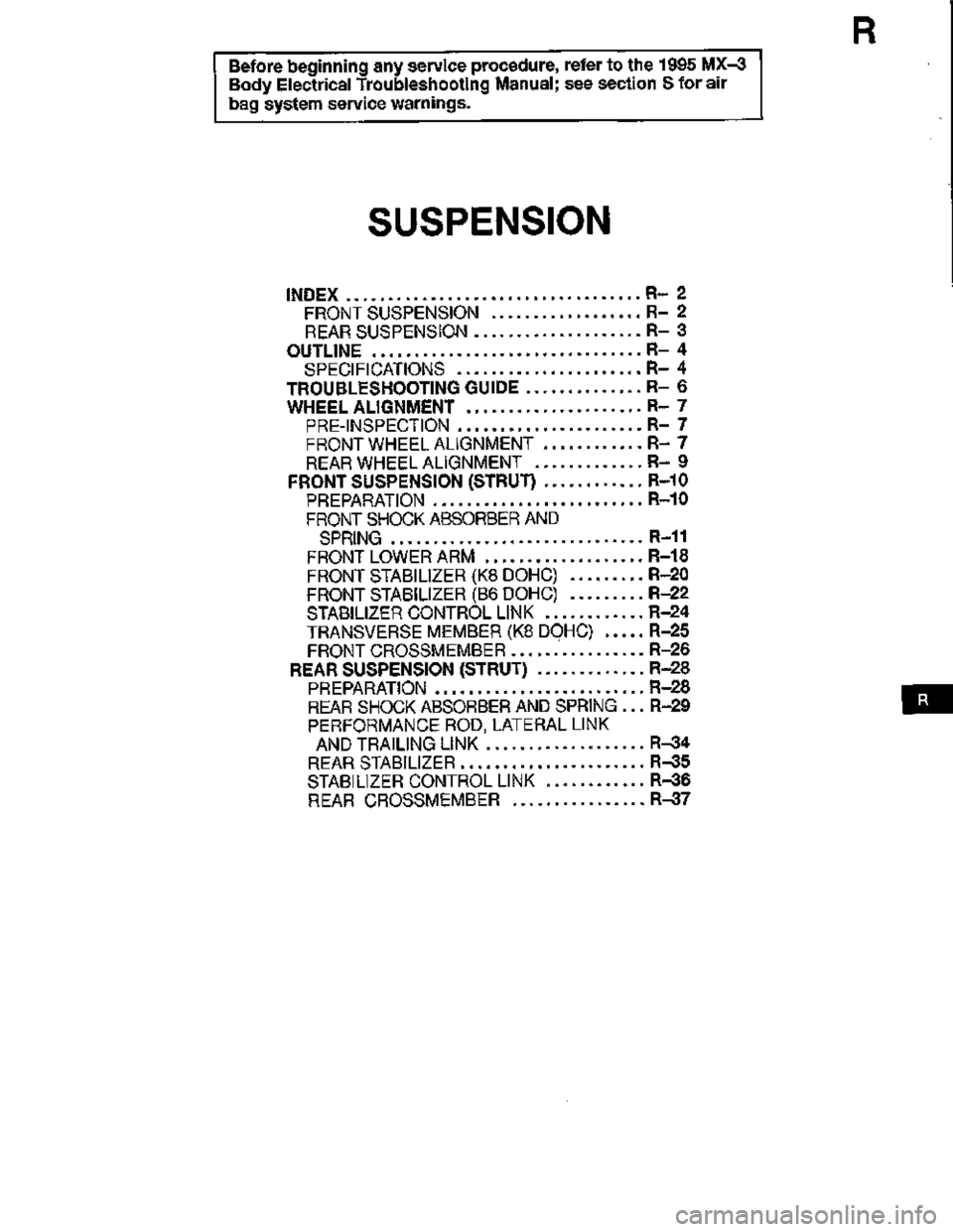 MAZDA MX-3 1995  Workshop Manual 