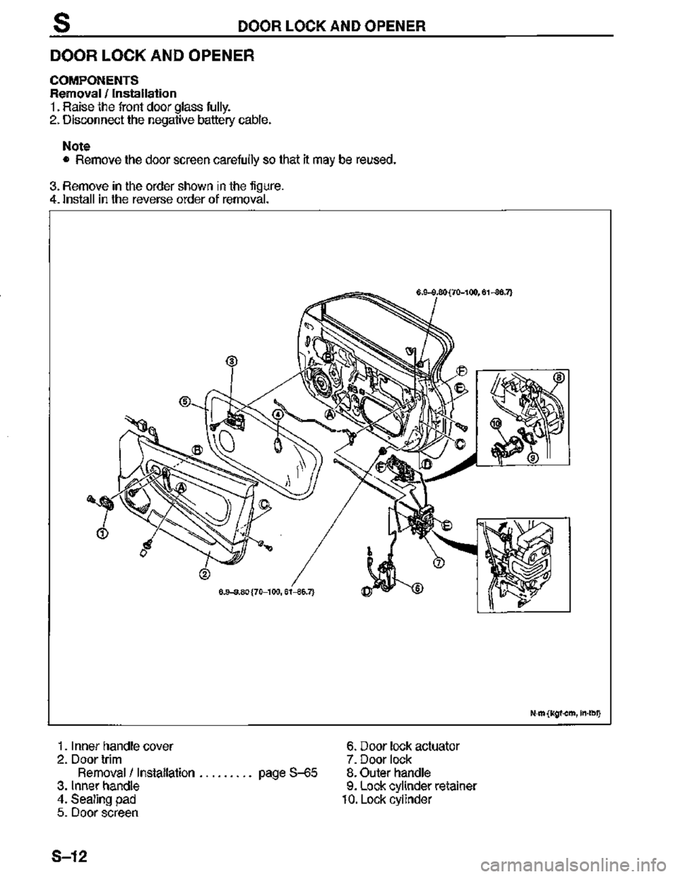 MAZDA MX-3 1995  Workshop Manual 