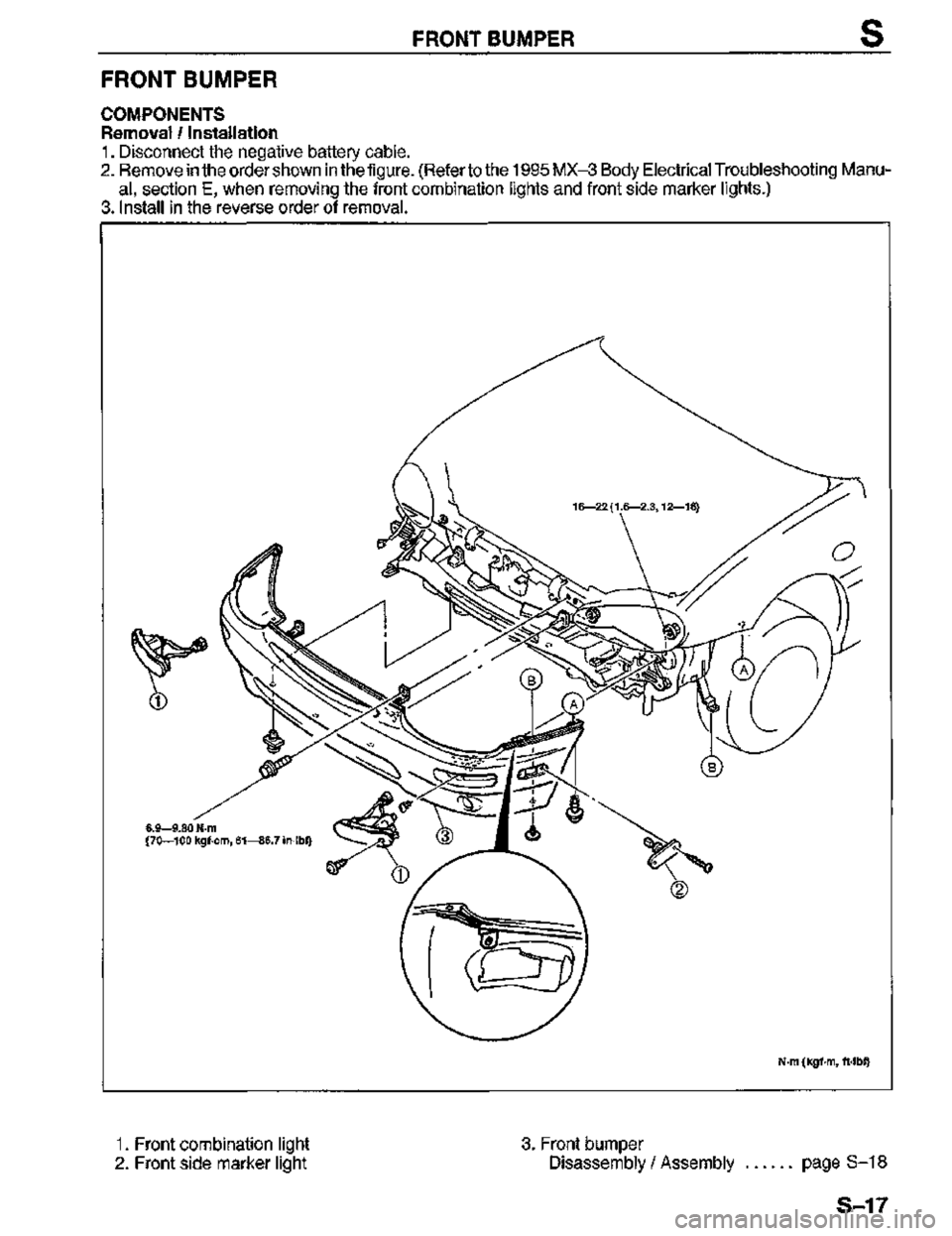 MAZDA MX-3 1995  Workshop Manual 