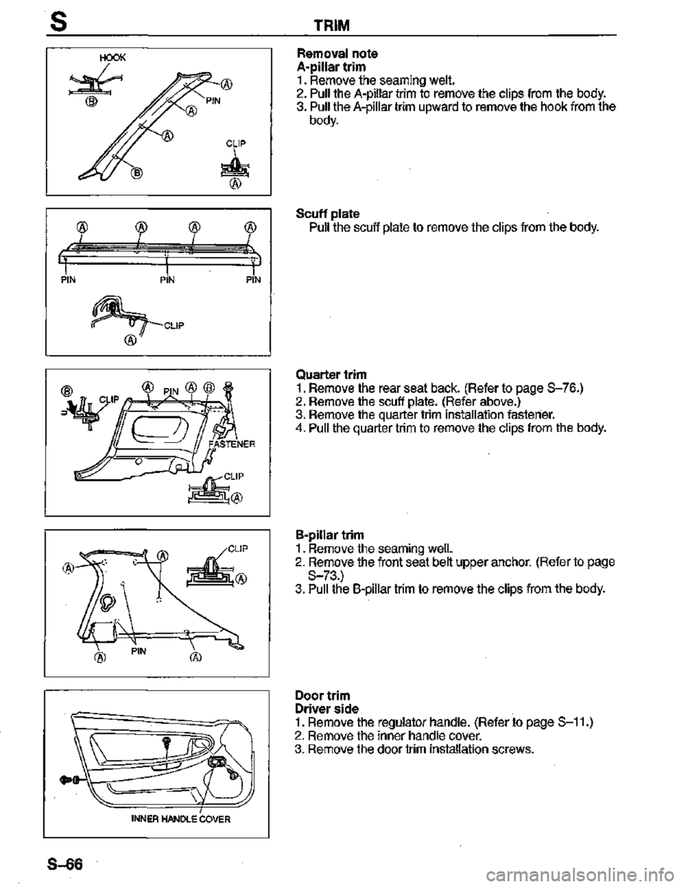MAZDA MX-3 1995  Workshop Manual 