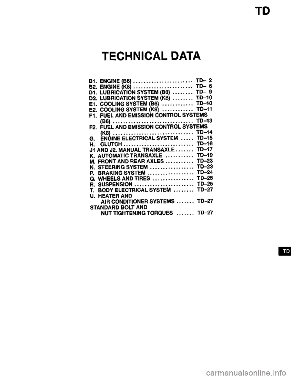MAZDA MX-3 1995  Workshop Manual 