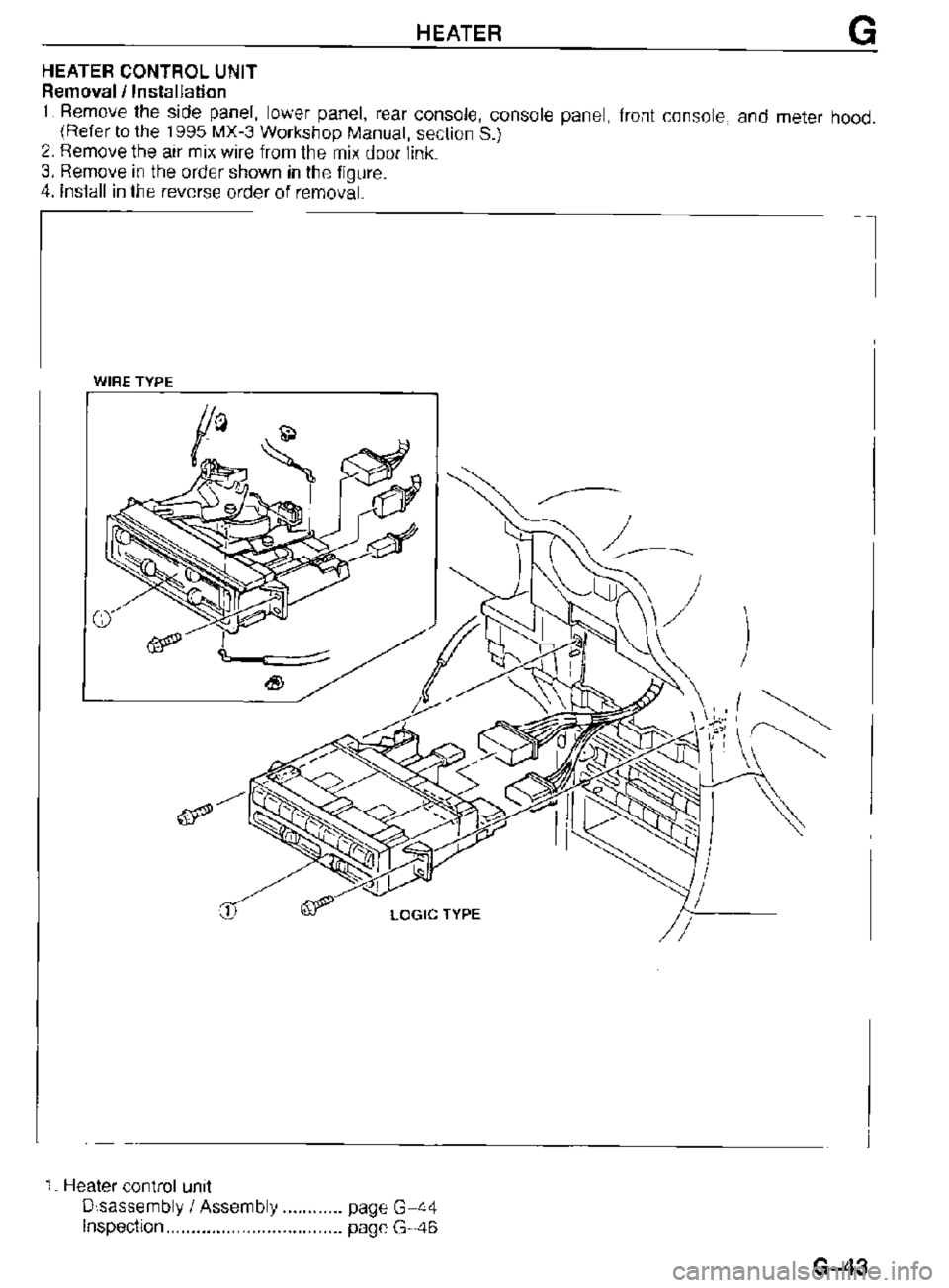 MAZDA MX-3 1995  Workshop Manual 