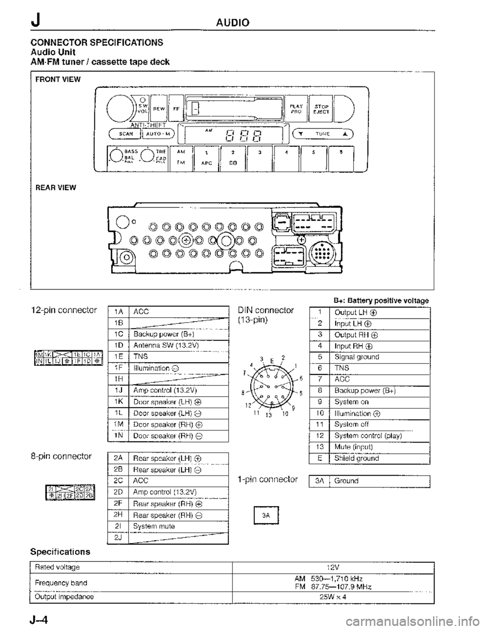 MAZDA MX-3 1995  Workshop Manual 