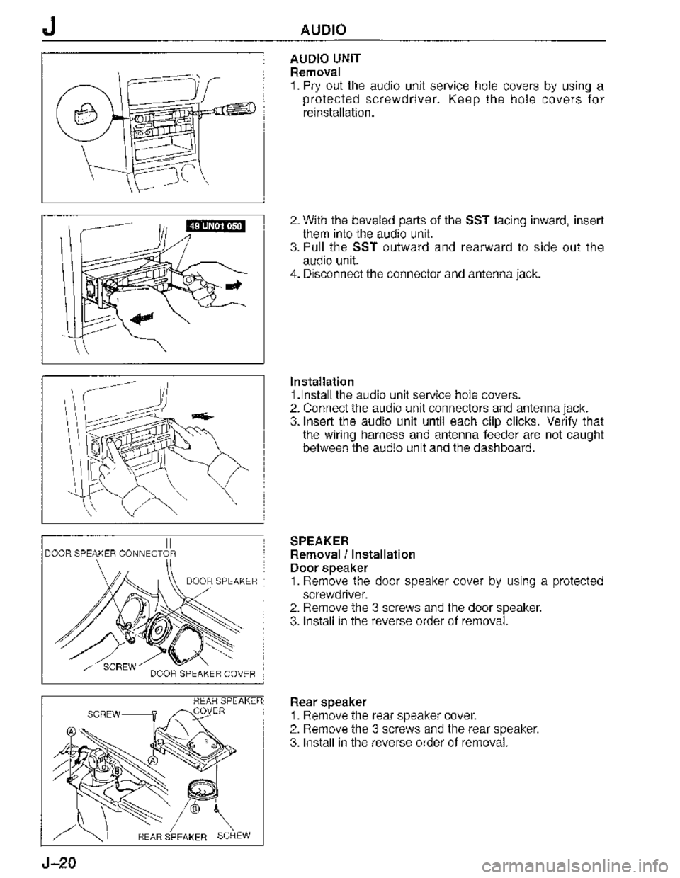 MAZDA MX-3 1995  Workshop Manual 