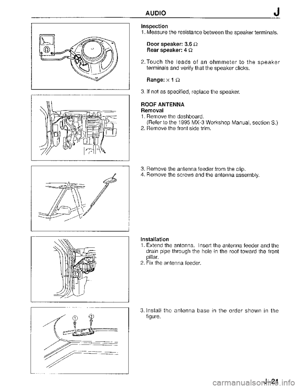 MAZDA MX-3 1995  Workshop Manual 