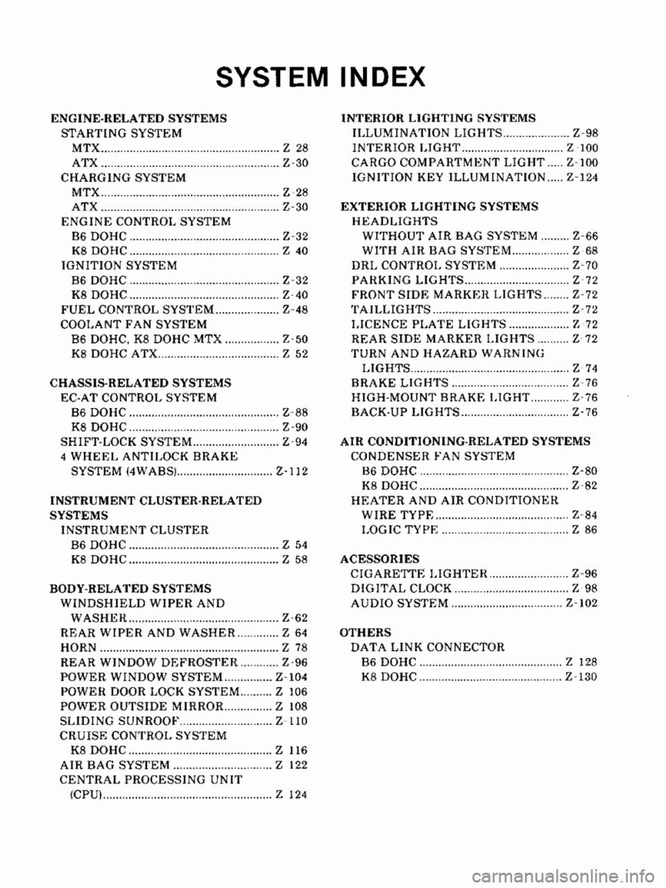 MAZDA MX-3 1995  Workshop Manual 