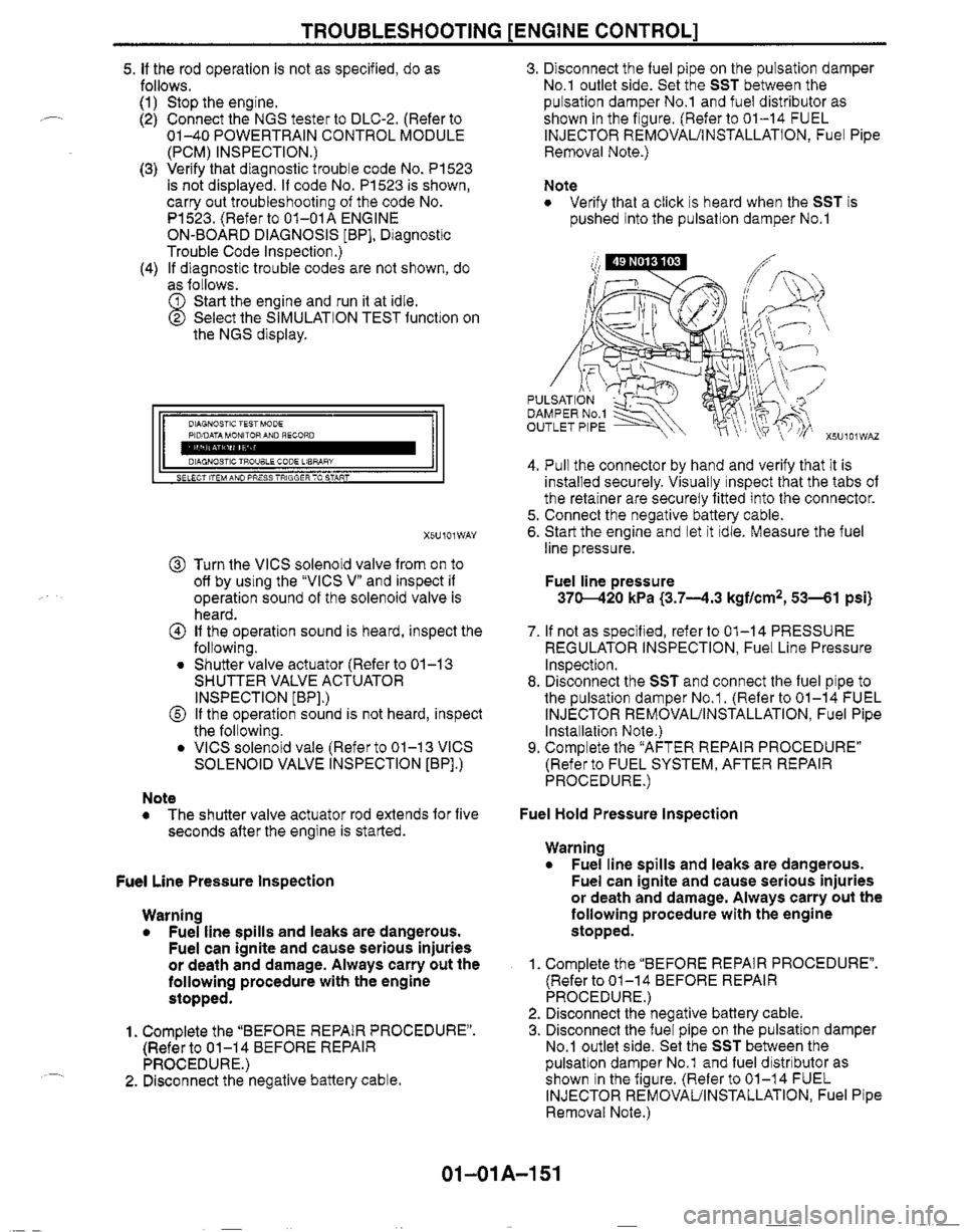 MAZDA MX-5 1999  Workshop Manual 