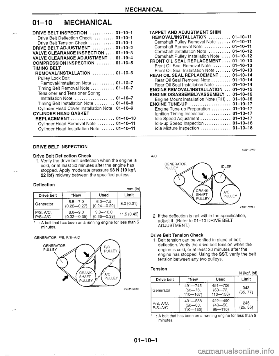 MAZDA MX-5 1999  Workshop Manual 