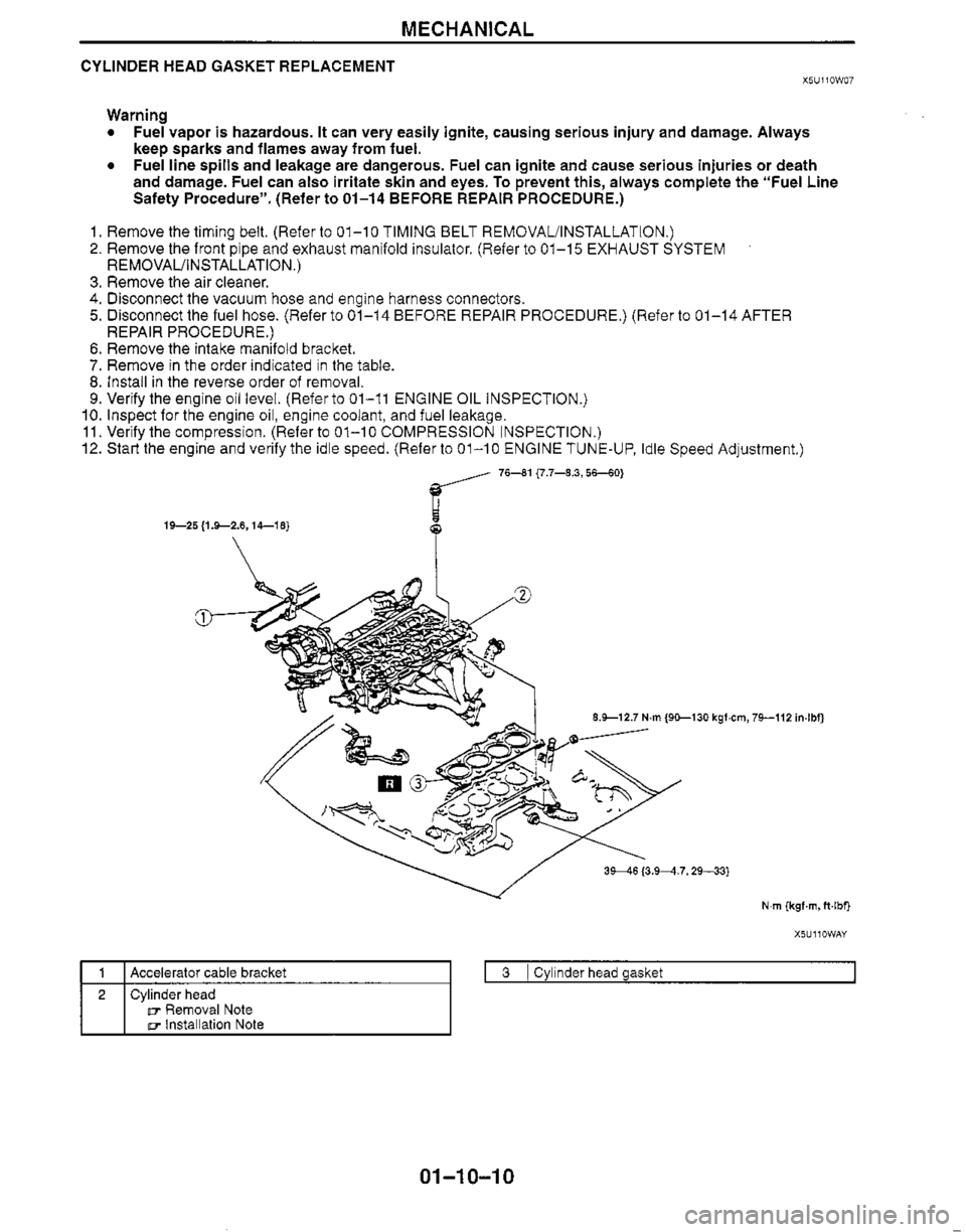MAZDA MX-5 1999  Workshop Manual 