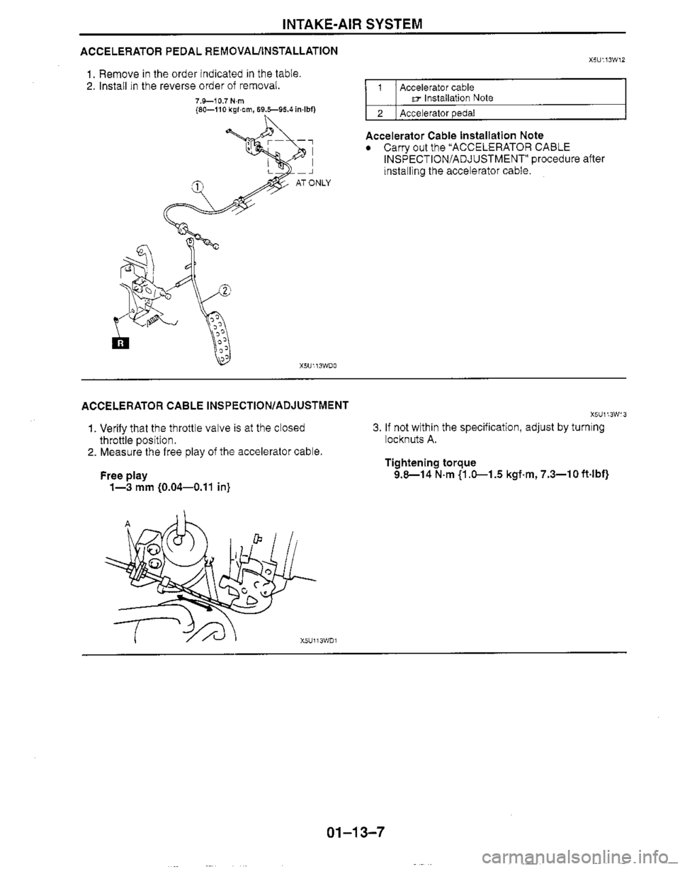 MAZDA MX-5 1999  Workshop Manual 