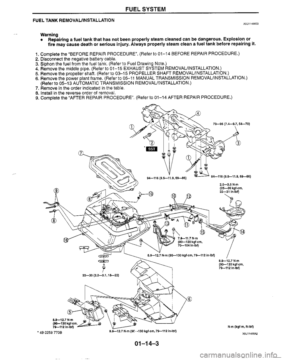 MAZDA MX-5 1999  Workshop Manual 