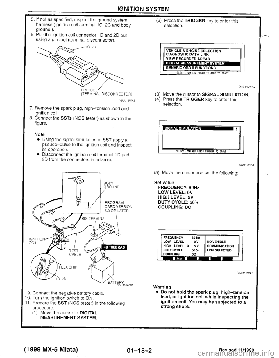 MAZDA MX-5 1999  Workshop Manual 
