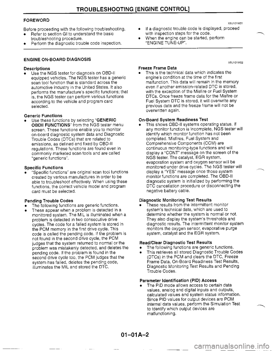 MAZDA MX-5 1999  Workshop Manual 