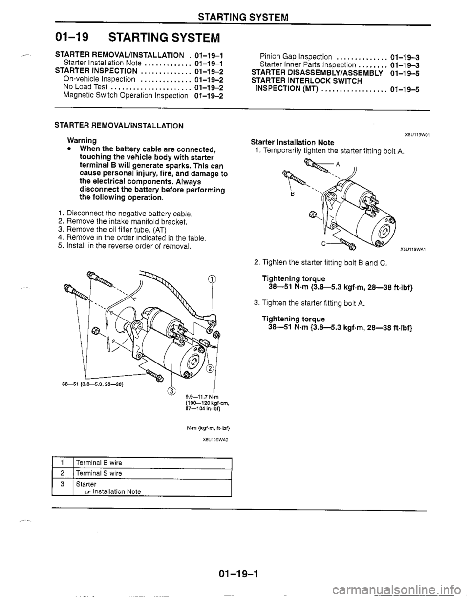 MAZDA MX-5 1999  Workshop Manual 