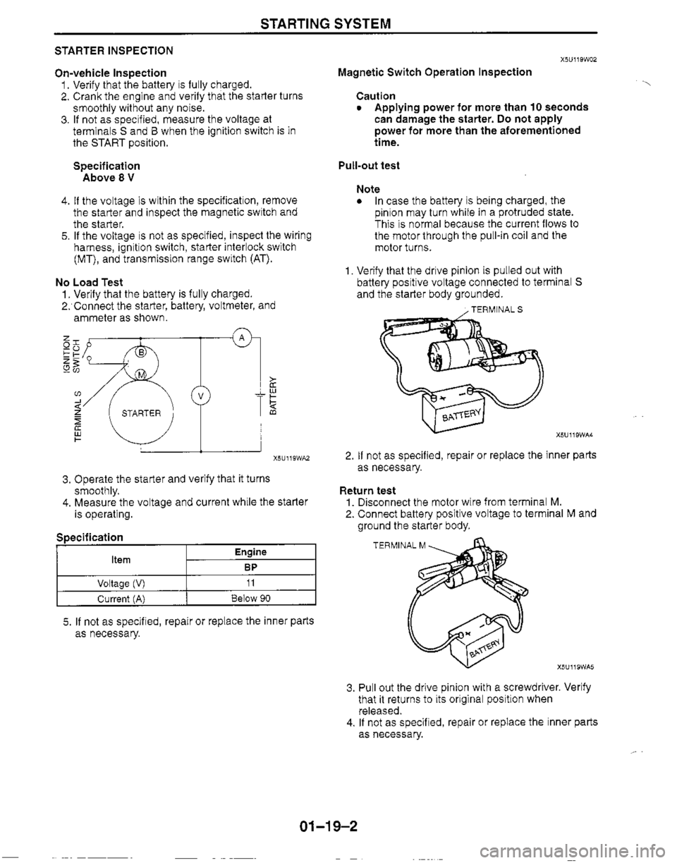 MAZDA MX-5 1999  Workshop Manual 