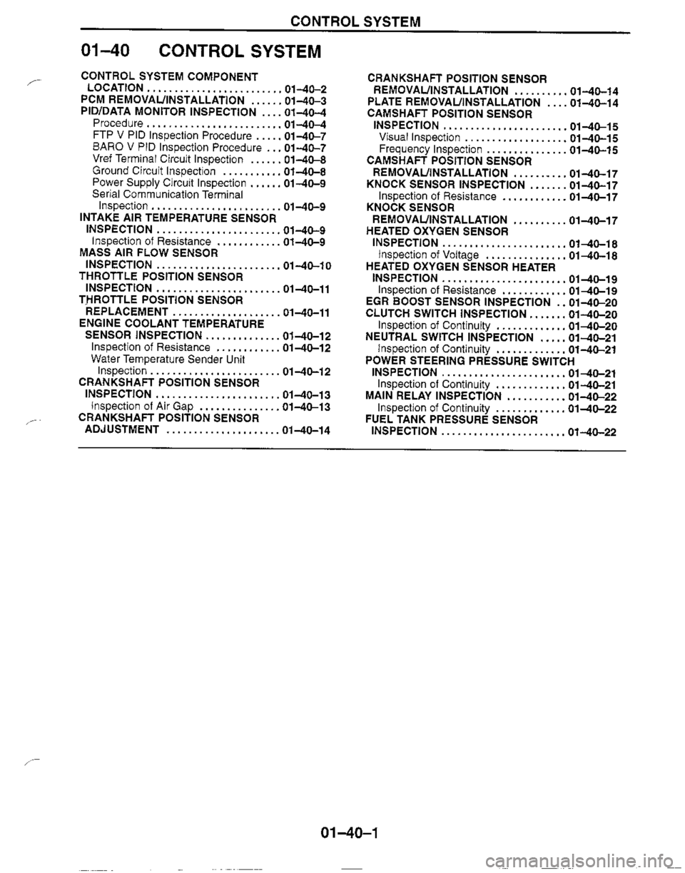 MAZDA MX-5 1999  Workshop Manual 