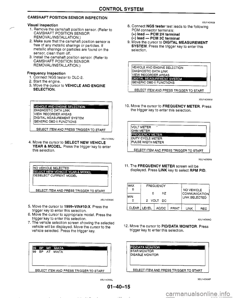 MAZDA MX-5 1999  Workshop Manual 