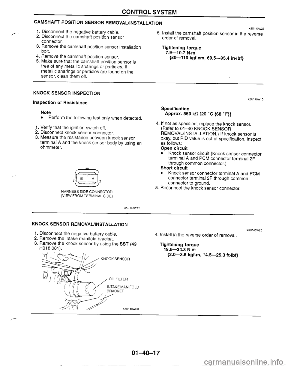 MAZDA MX-5 1999  Workshop Manual 