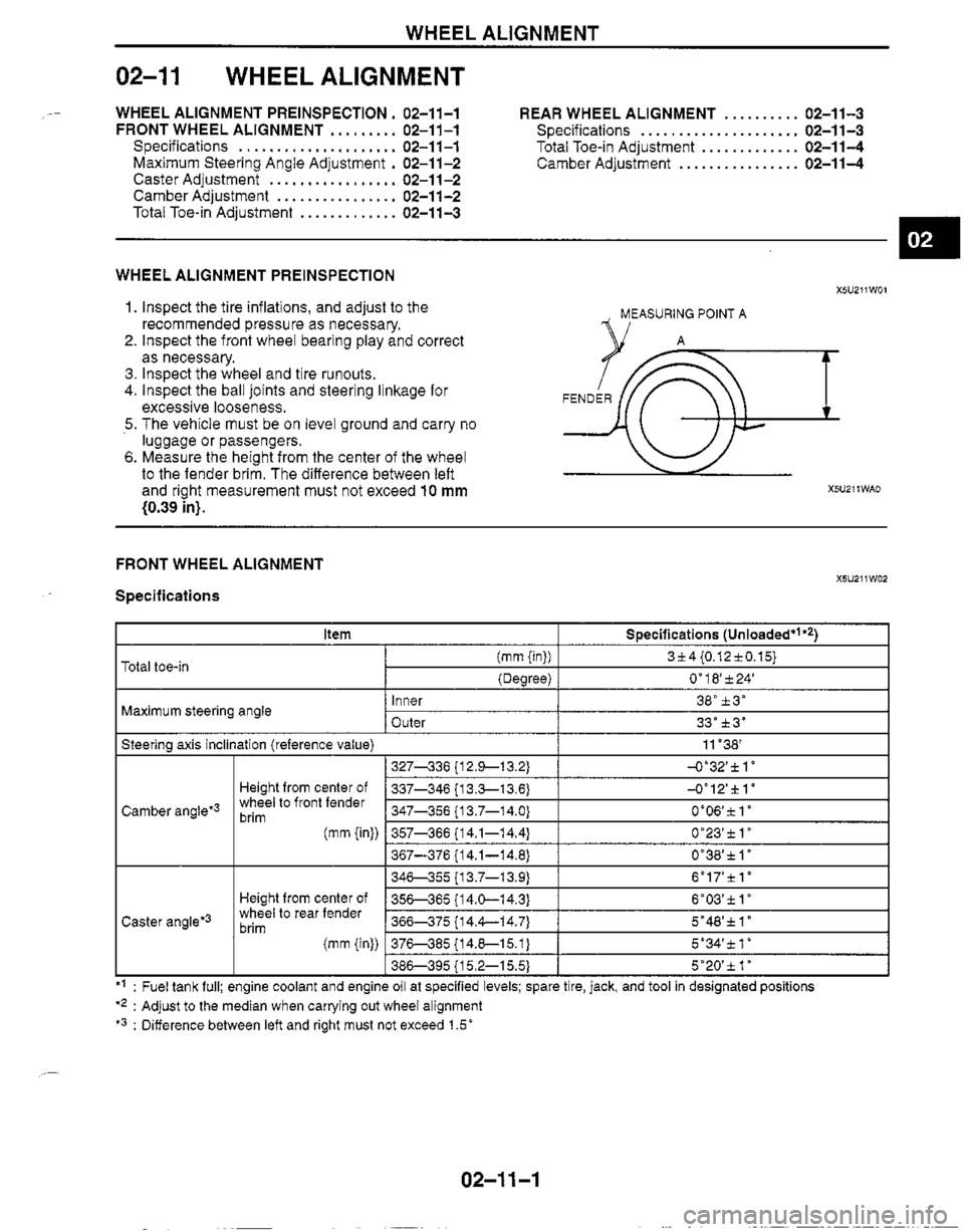 MAZDA MX-5 1999  Workshop Manual 