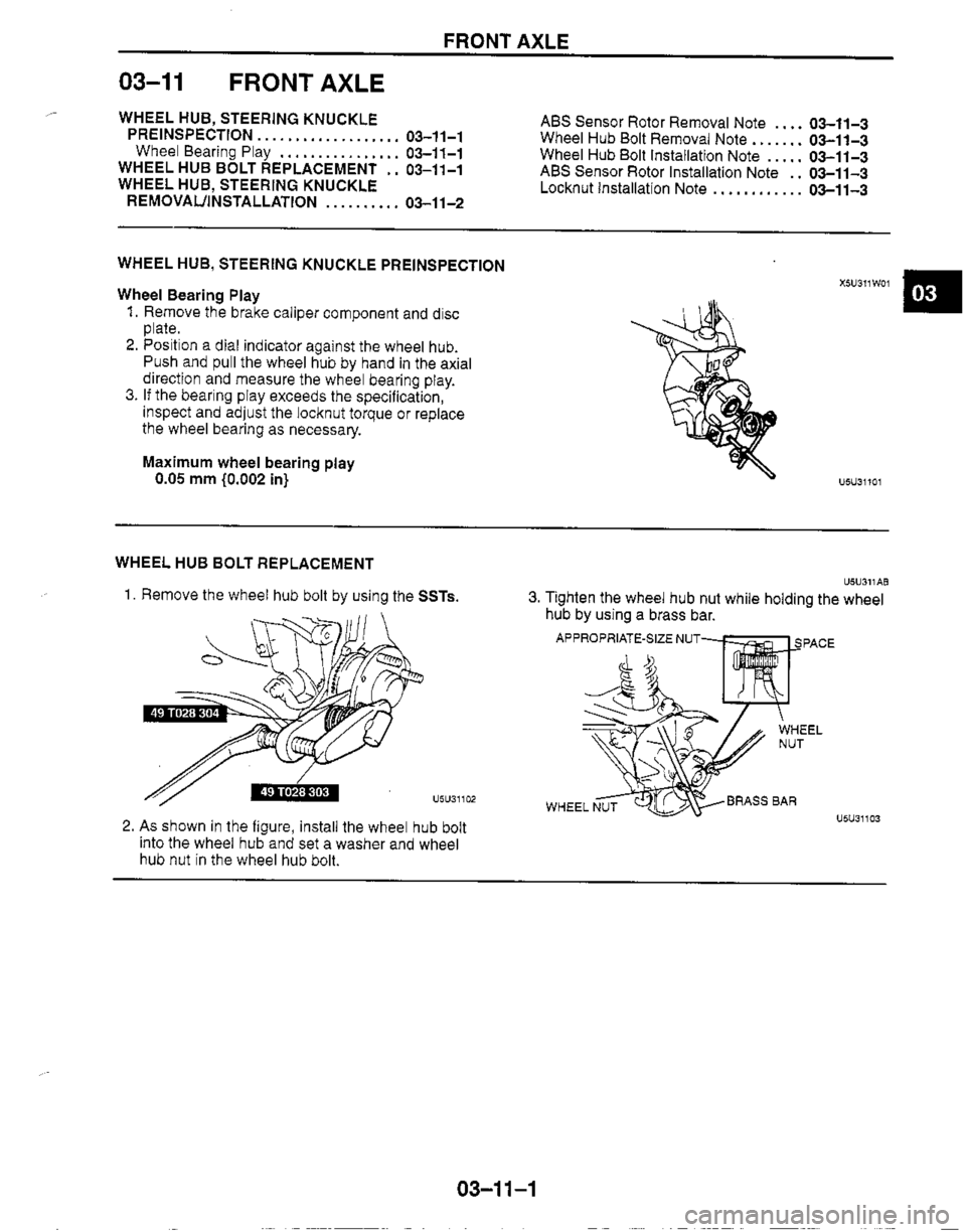 MAZDA MX-5 1999  Workshop Manual 