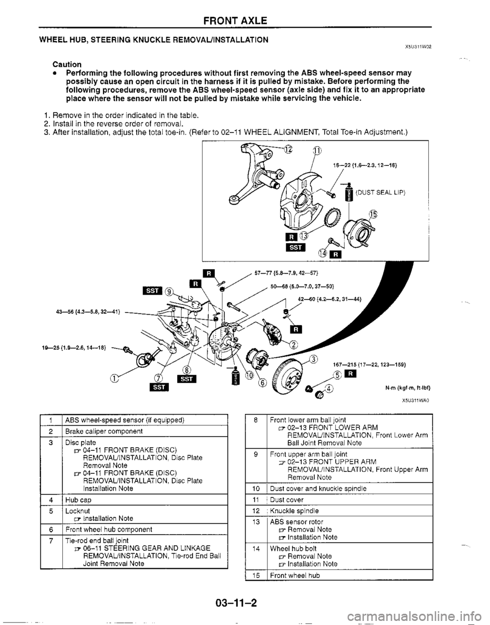 MAZDA MX-5 1999  Workshop Manual 