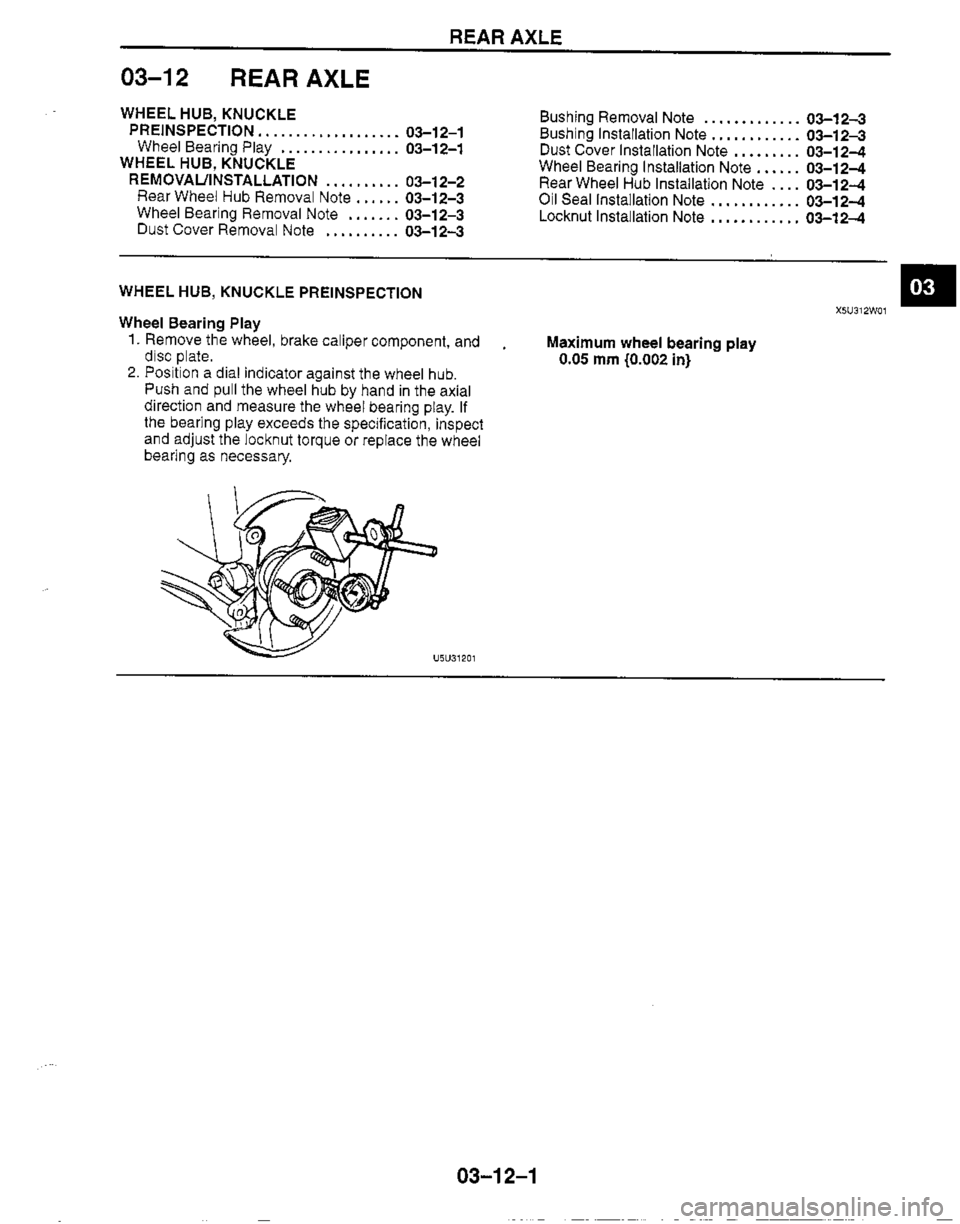 MAZDA MX-5 1999  Workshop Manual 