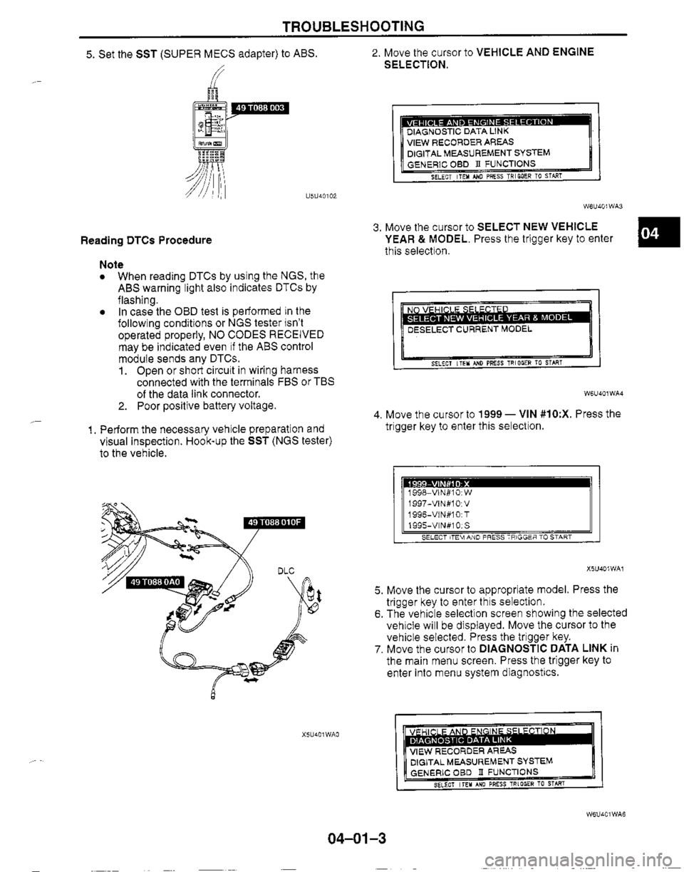 MAZDA MX-5 1999  Workshop Manual 