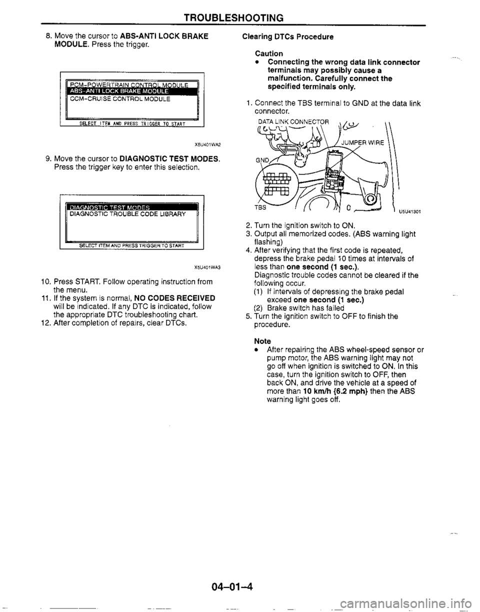 MAZDA MX-5 1999  Workshop Manual 