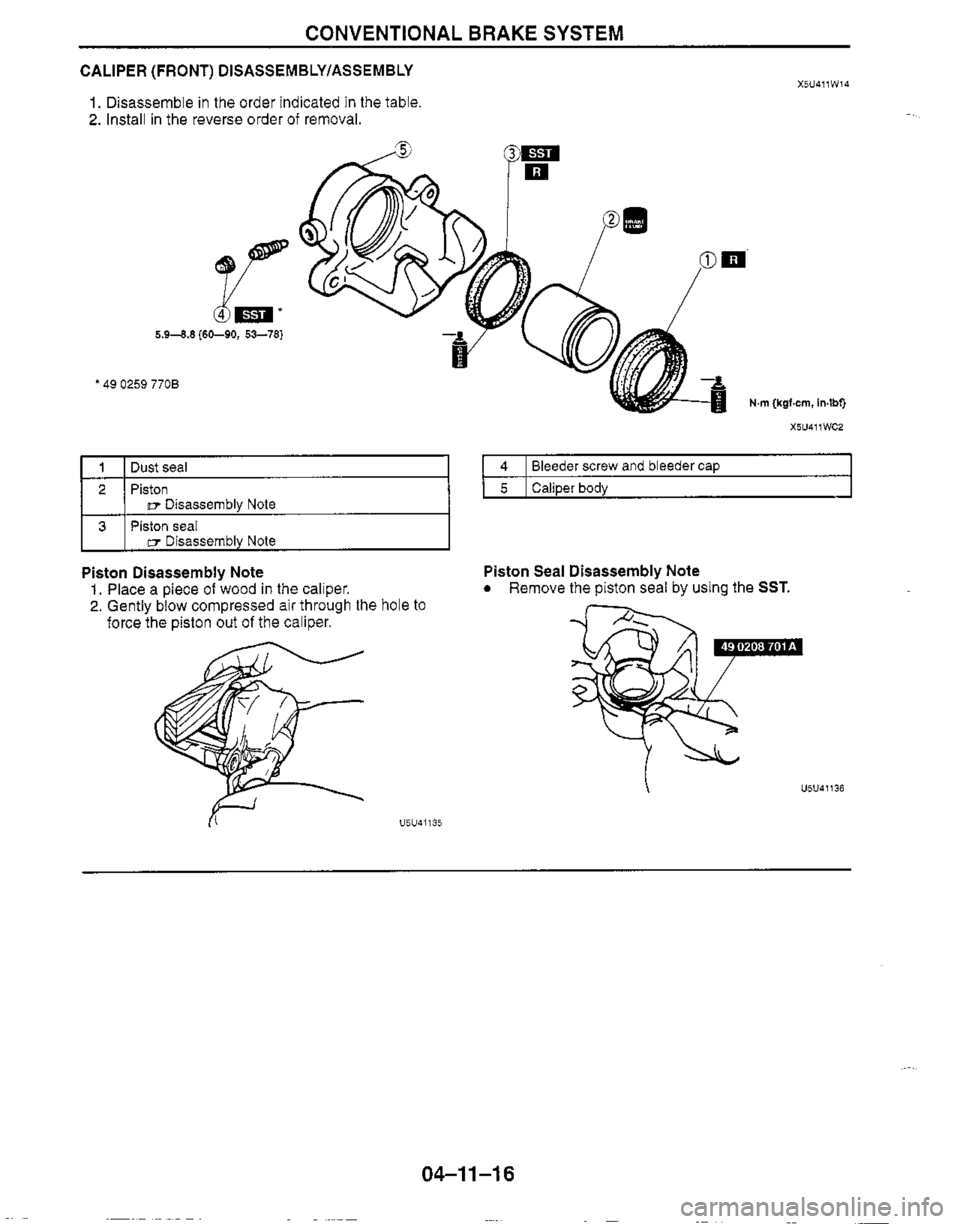 MAZDA MX-5 1999  Workshop Manual 