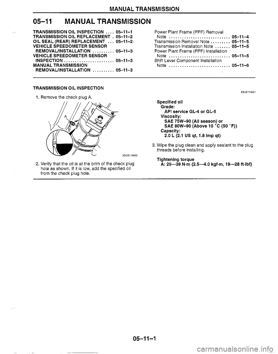 MAZDA MX-5 1999  Workshop Manual 