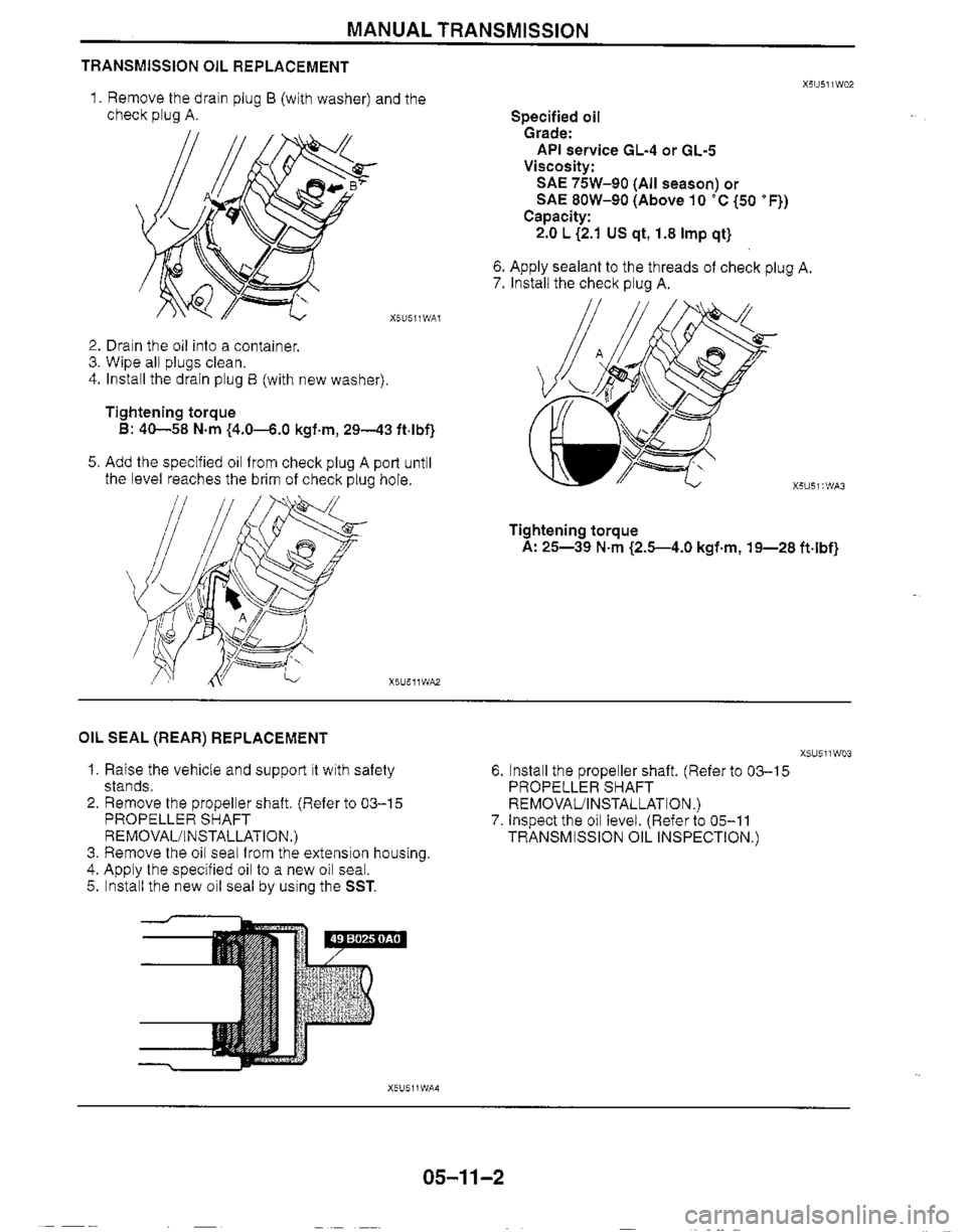 MAZDA MX-5 1999  Workshop Manual 