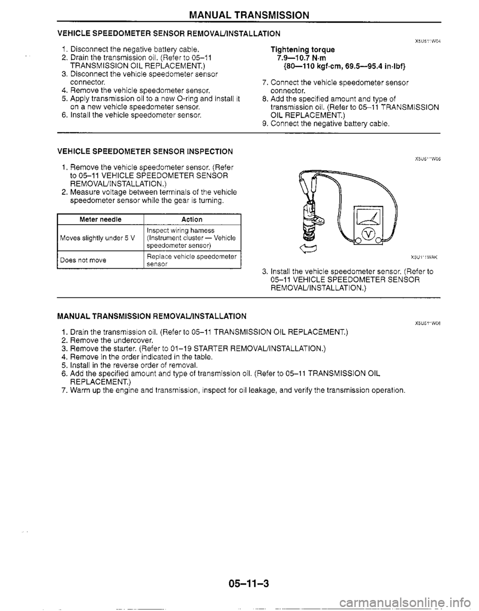 MAZDA MX-5 1999  Workshop Manual 