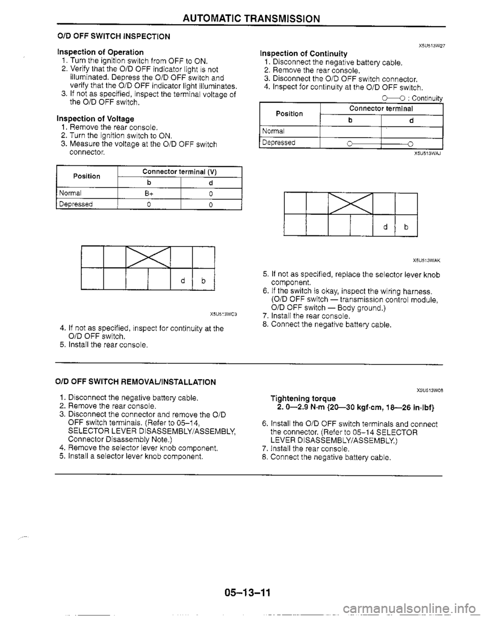 MAZDA MX-5 1999  Workshop Manual 