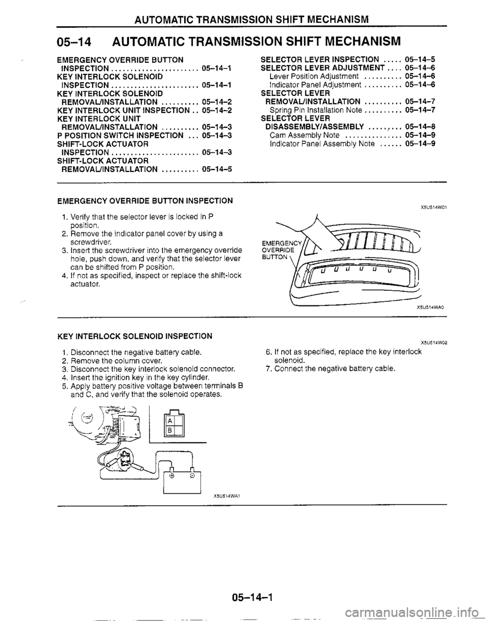 MAZDA MX-5 1999  Workshop Manual 