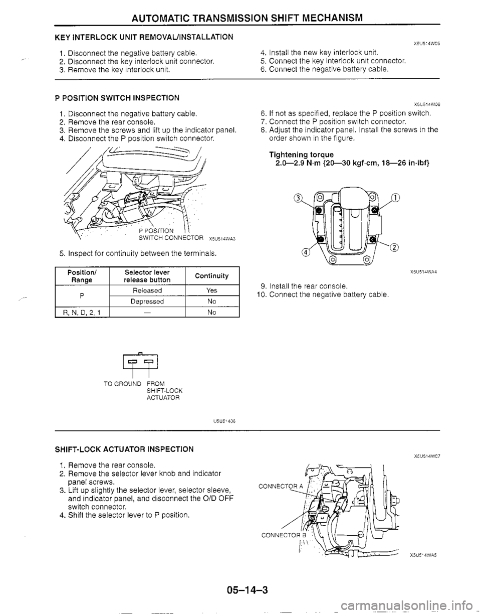 MAZDA MX-5 1999  Workshop Manual 