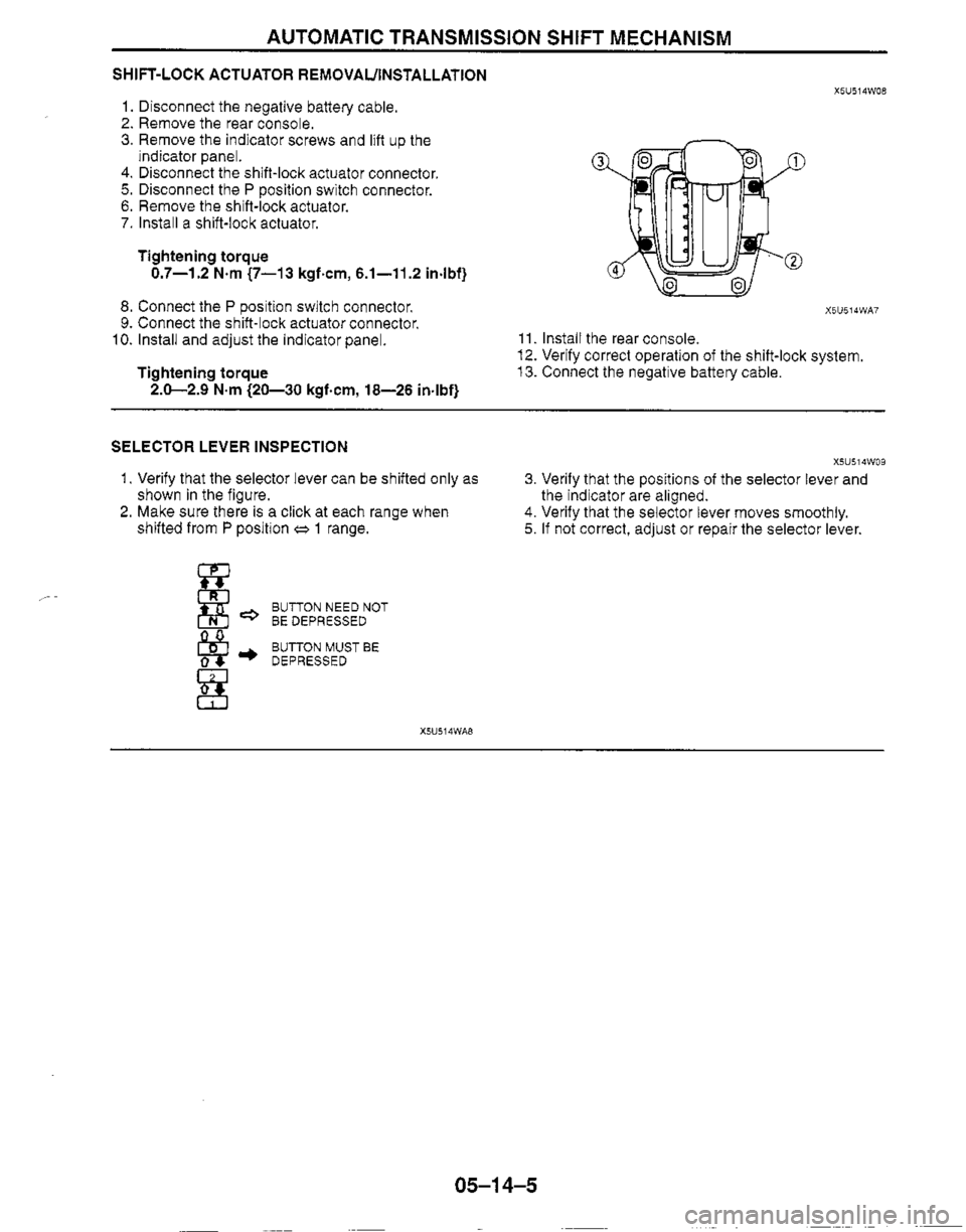 MAZDA MX-5 1999  Workshop Manual 