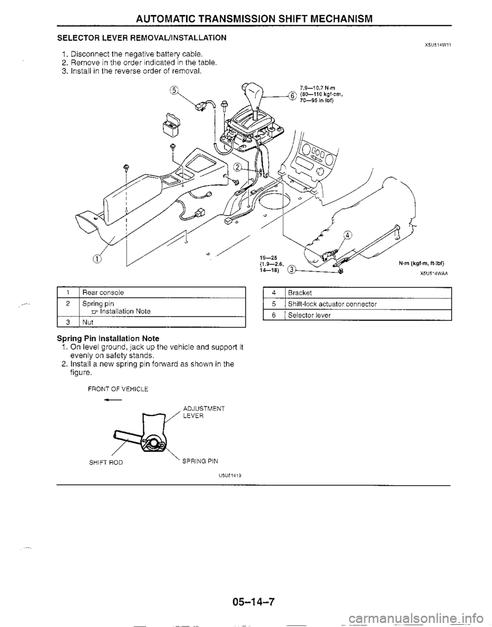 MAZDA MX-5 1999  Workshop Manual 
