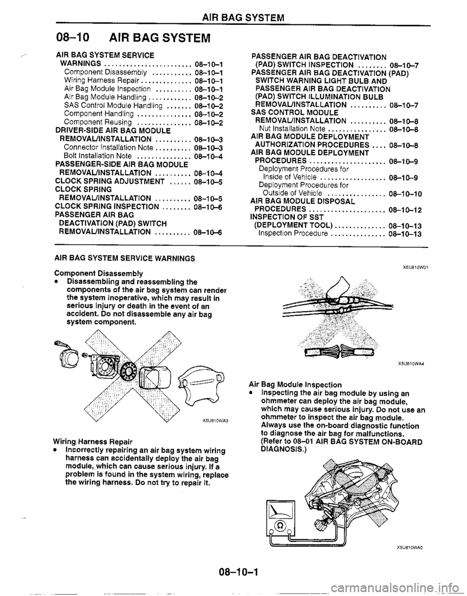 MAZDA MX-5 1999  Workshop Manual 