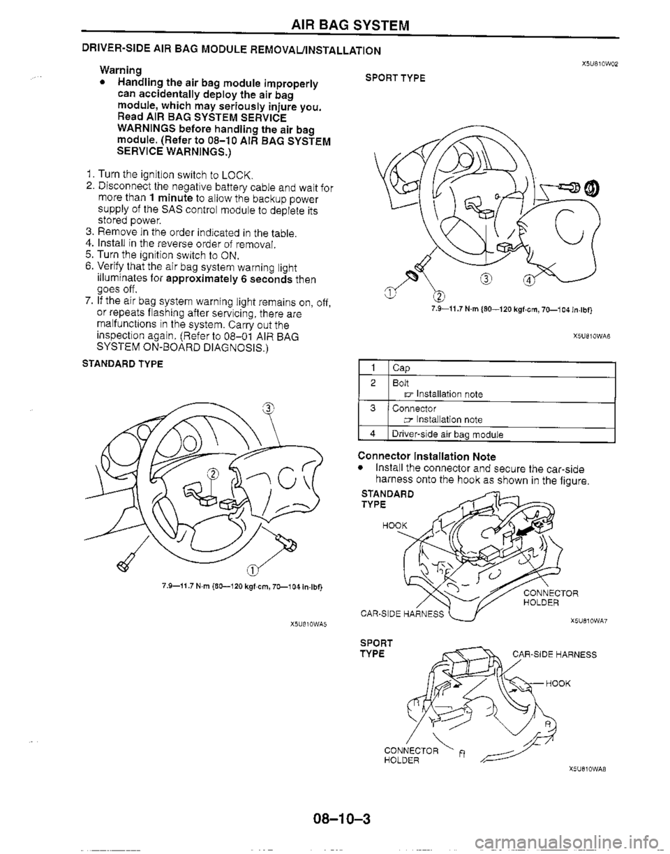 MAZDA MX-5 1999  Workshop Manual 