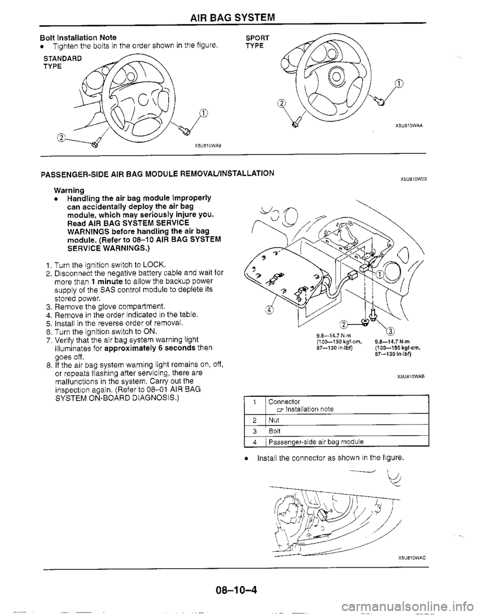 MAZDA MX-5 1999  Workshop Manual 