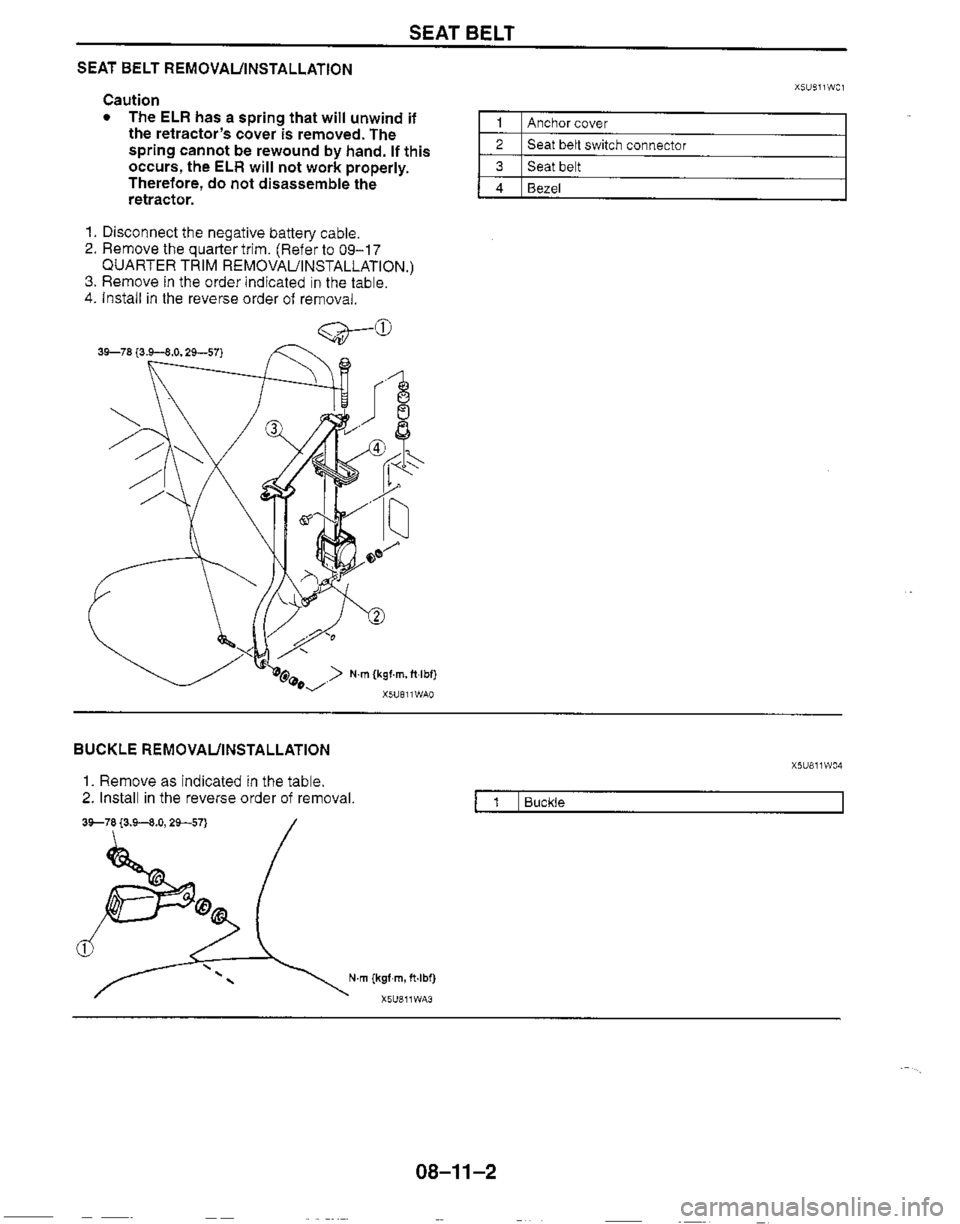 MAZDA MX-5 1999  Workshop Manual 