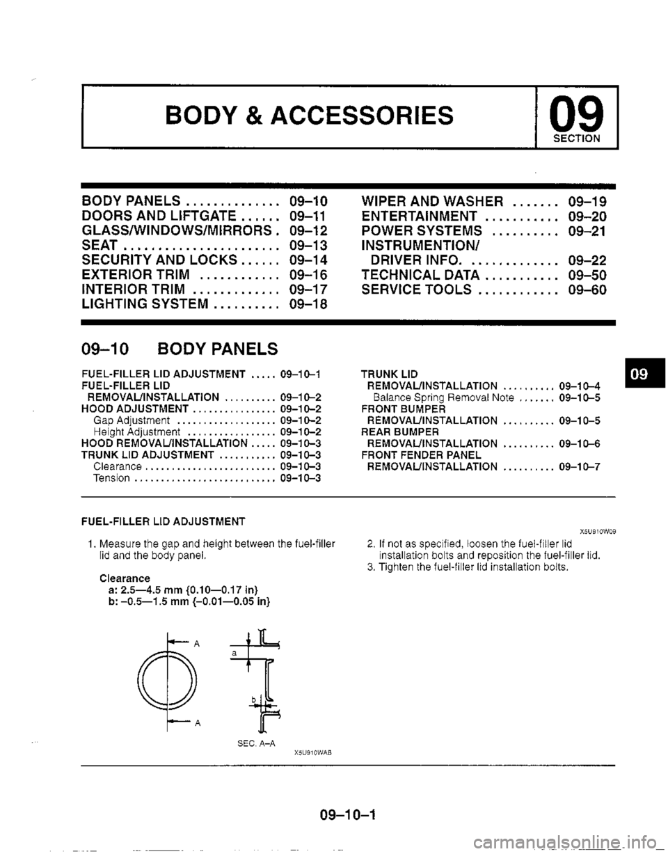 MAZDA MX-5 1999  Workshop Manual 