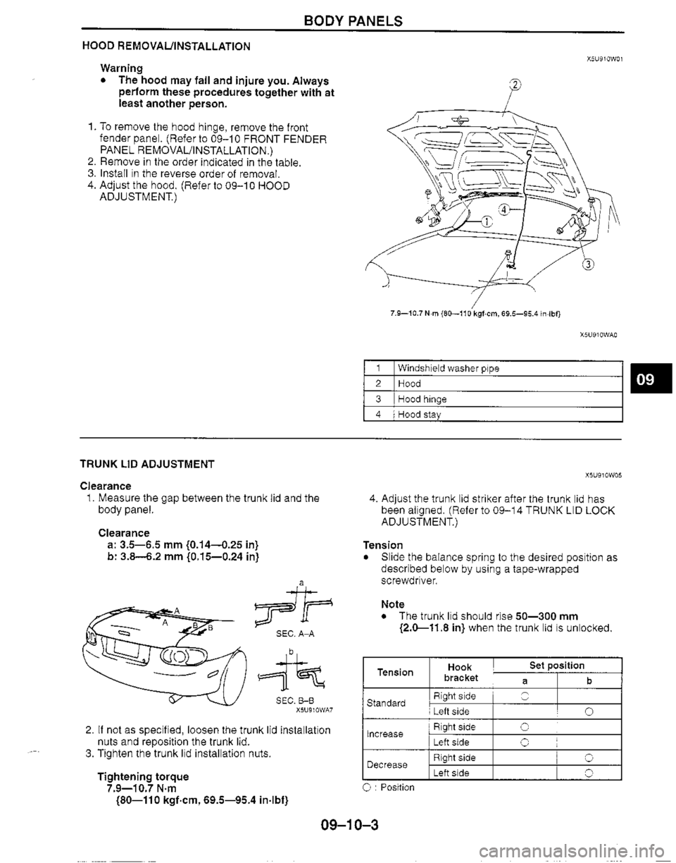 MAZDA MX-5 1999  Workshop Manual 