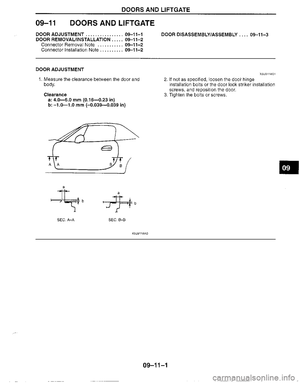 MAZDA MX-5 1999  Workshop Manual 