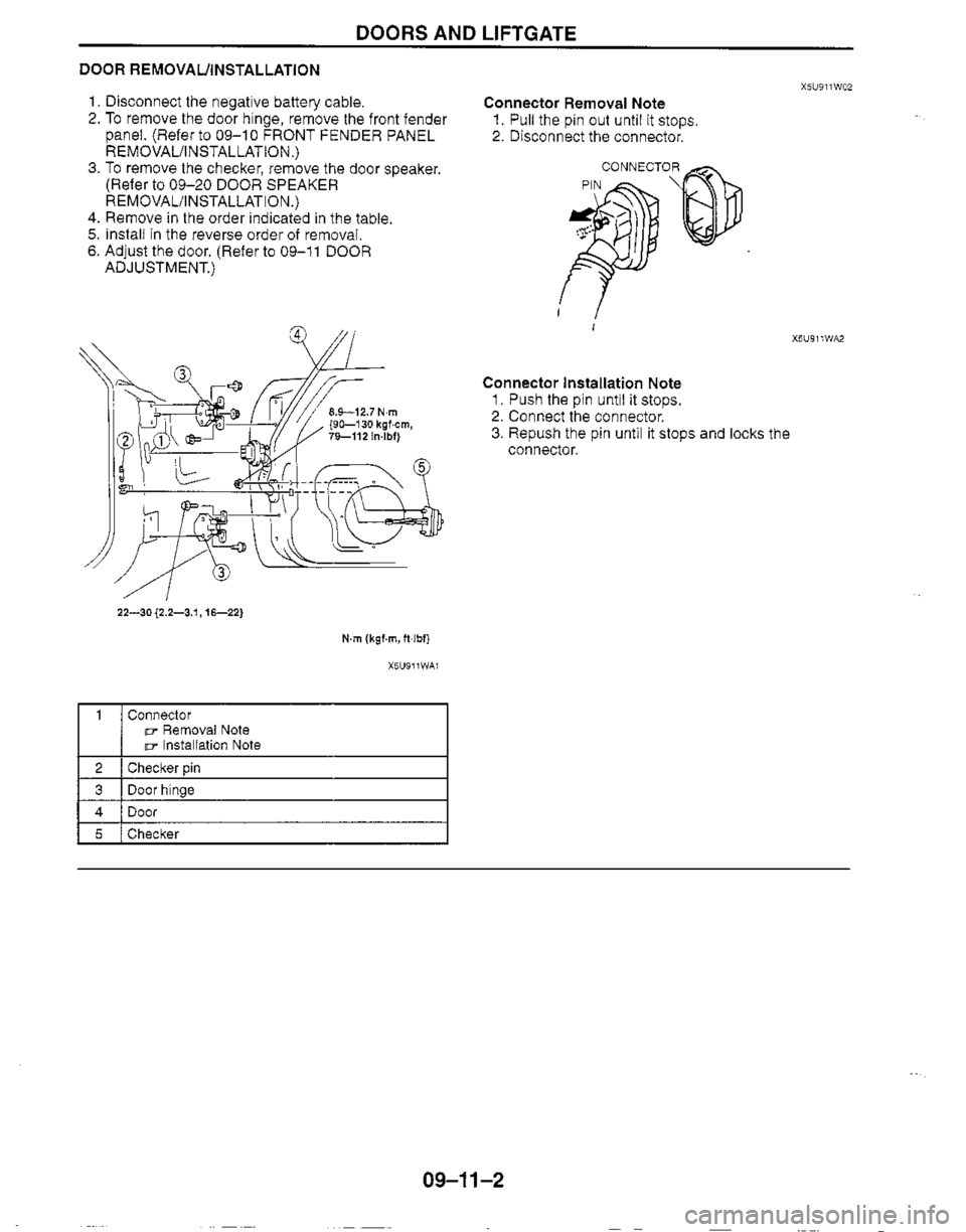 MAZDA MX-5 1999  Workshop Manual 