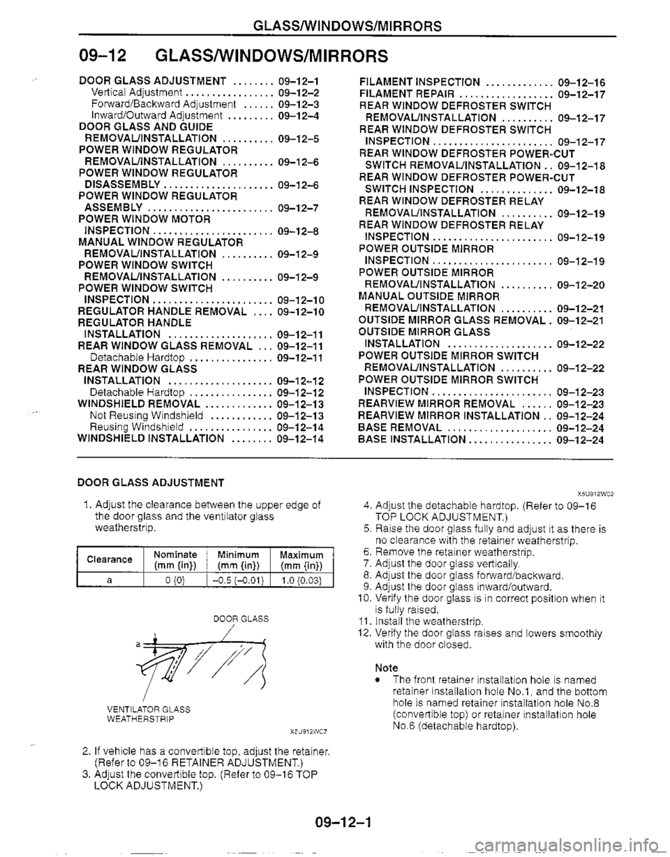 MAZDA MX-5 1999  Workshop Manual 
