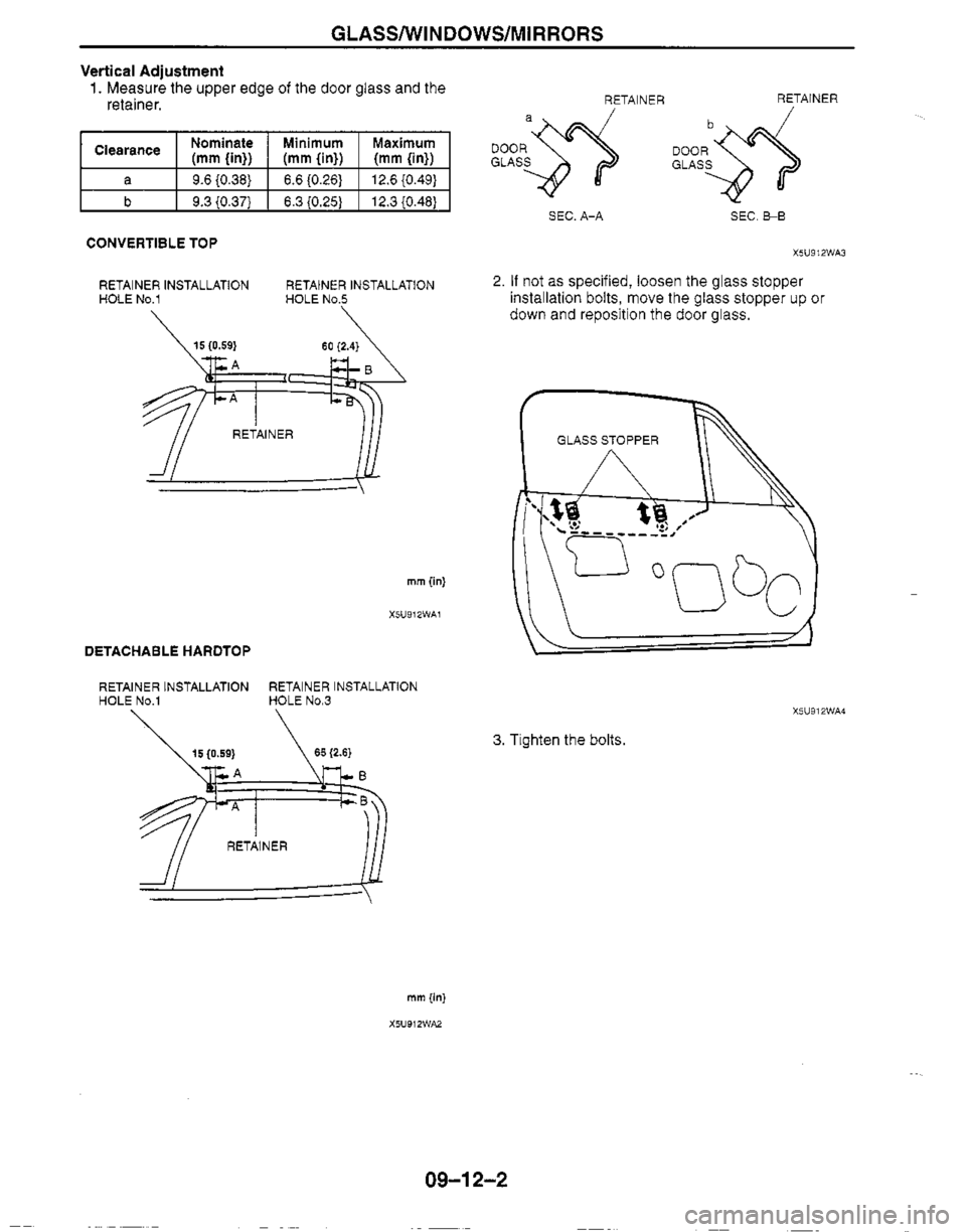 MAZDA MX-5 1999  Workshop Manual 